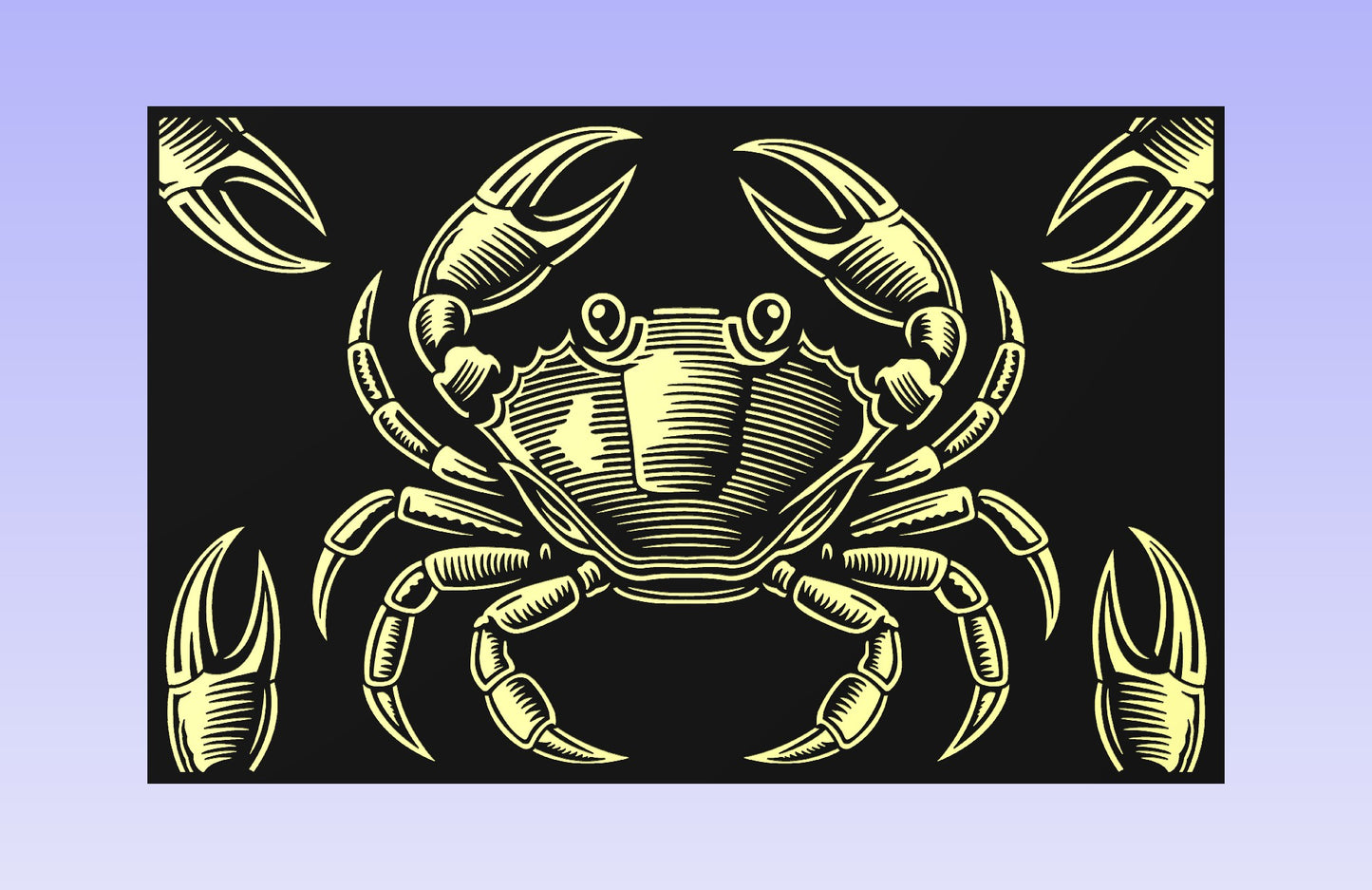 The Crab Board 19x12" CNC inlay plan