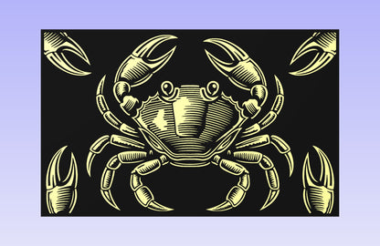 The Crab Board 19x12" CNC inlay plan