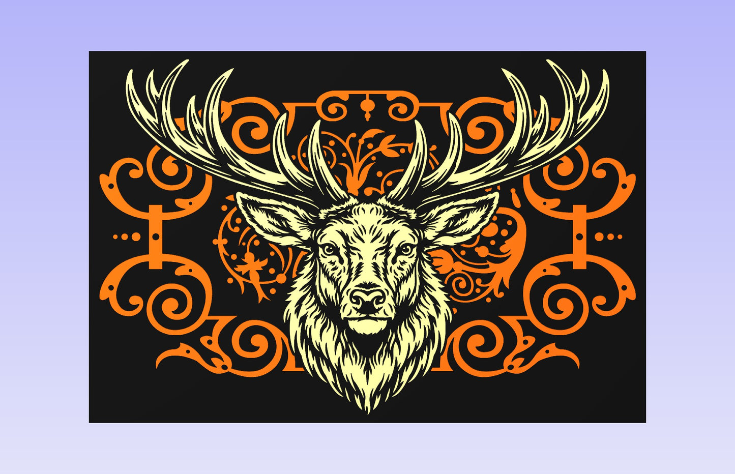 Royal Stag 18x12" CNC inlay plan