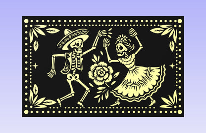 Dancing Skeletons 19x12'' CNC inlay plan