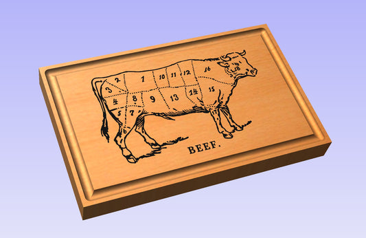 Beef Cuts 1913 19x12" CNC inlay plan