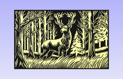 The Deer Board 19x12" CNC inlay plan