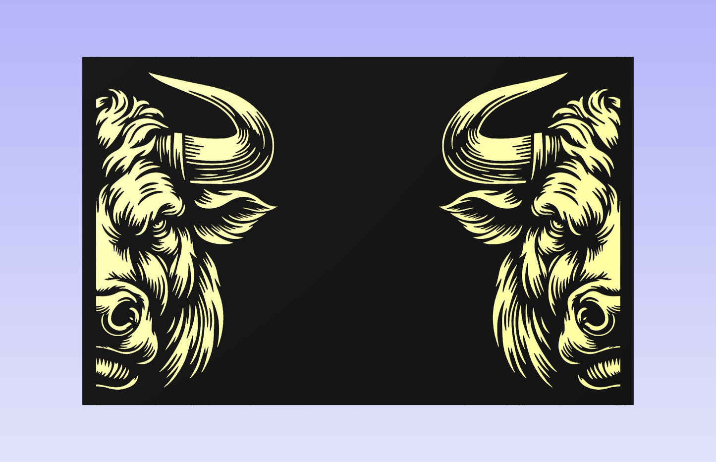 The Bull Head 19x12" CNC inlay plan