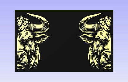 The Bull Head 19x12" CNC inlay plan