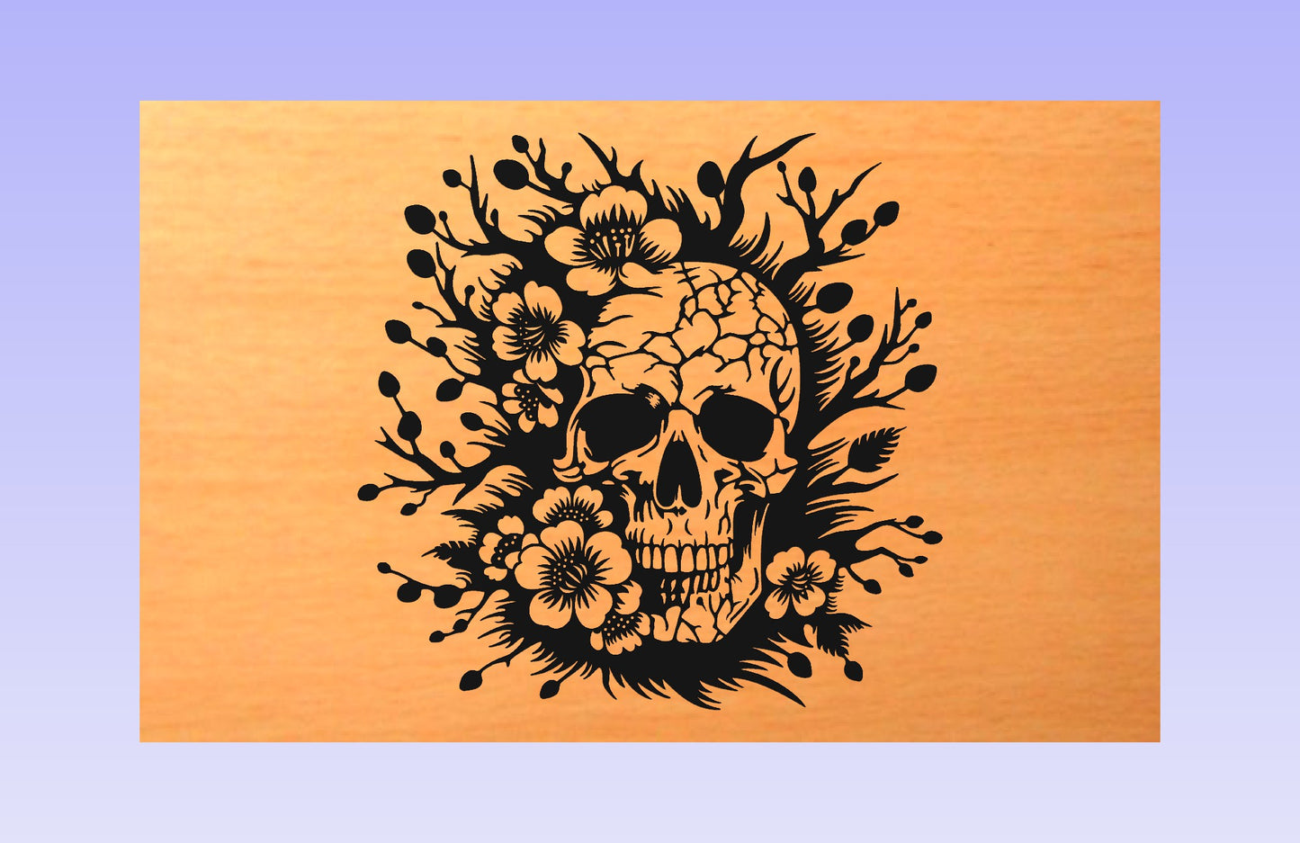 Floral Skull 19*12" CNC inlay plan