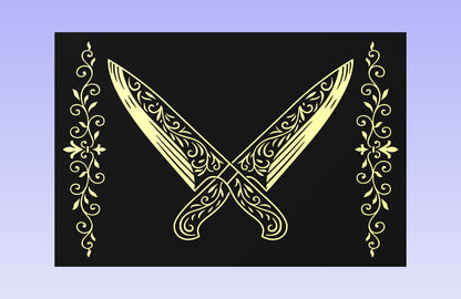 Crossed Carvers 19x12" CNC inlay plan