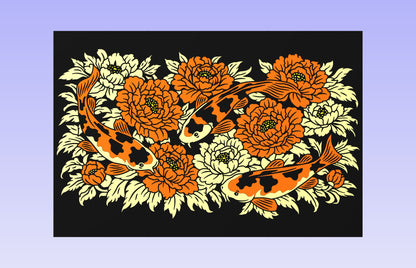 Koi Bloom 18x12" CNC inlay plan