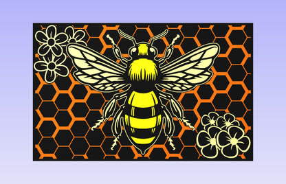 The Bee board 19x12" CNC inlay plan