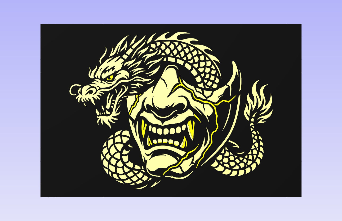 Oni Dragon 18x12" CNC inlay plan