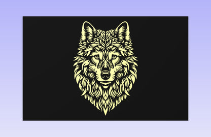 Wolf Spirit 19x12" CNC inlay plan