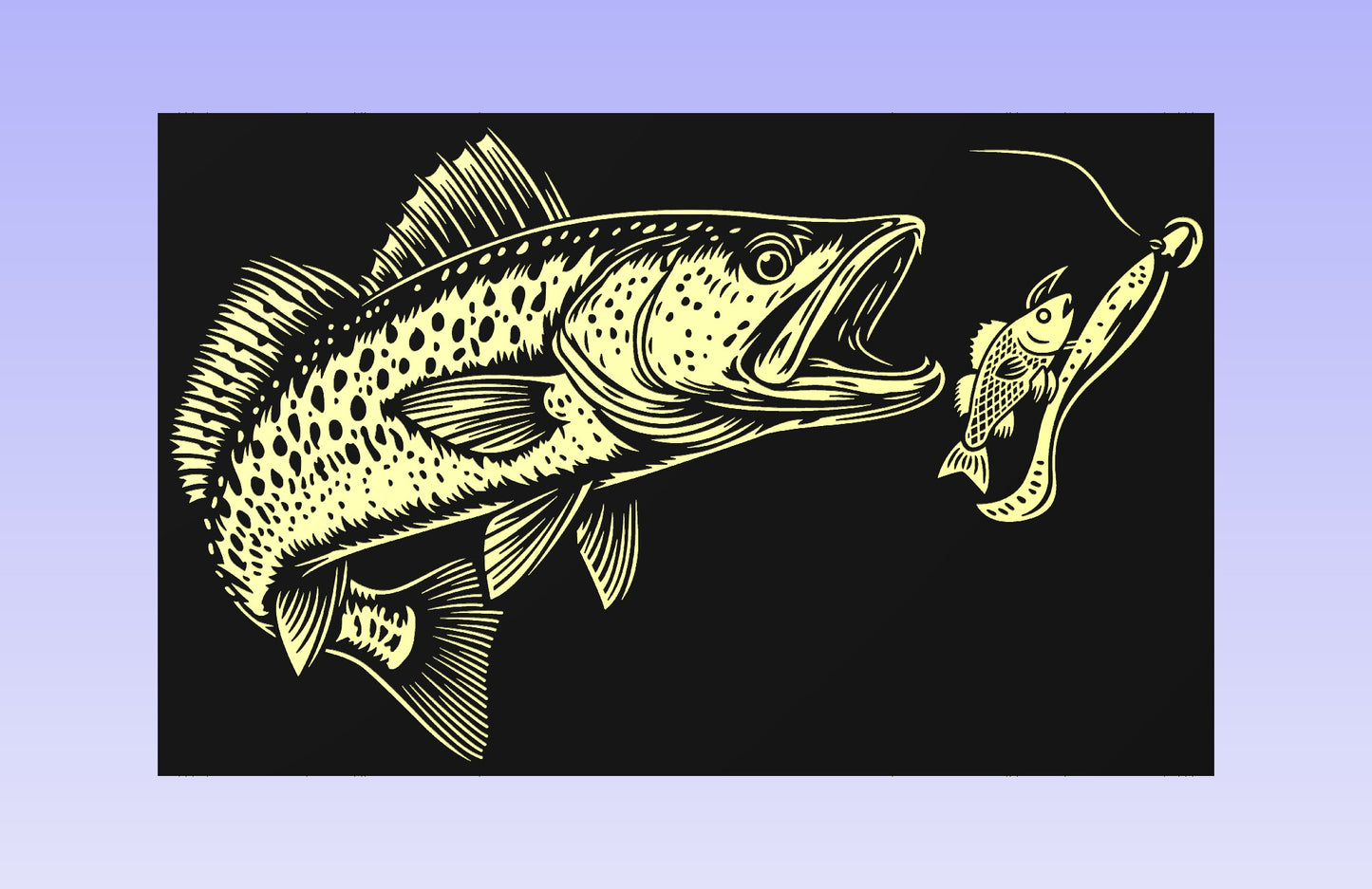 Seatrout Strike 19x12" CNC inlay plan
