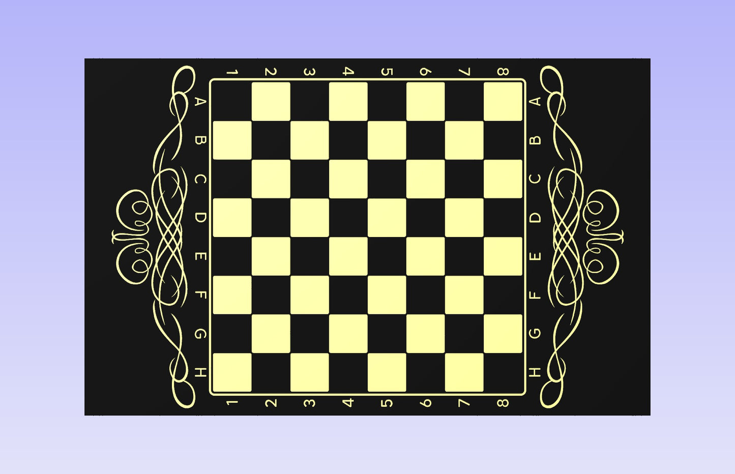 Chess Board 19x12" CNC inlay plan
