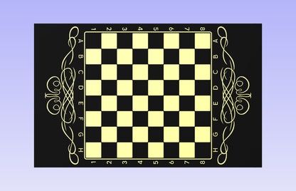 Chess Board 19x12" CNC inlay plan