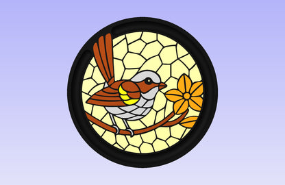 Sunny Sparrow 12" Diameter CNC Inlay Plan