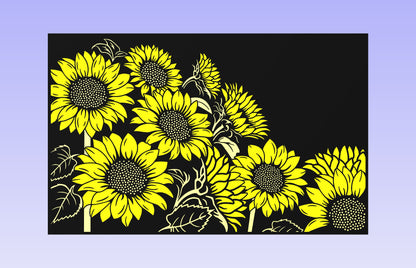 Sunflowers board 19x12" CNC inlay plan
