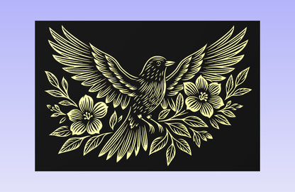 Bloom & Flight 18x12" CNC inlay plan