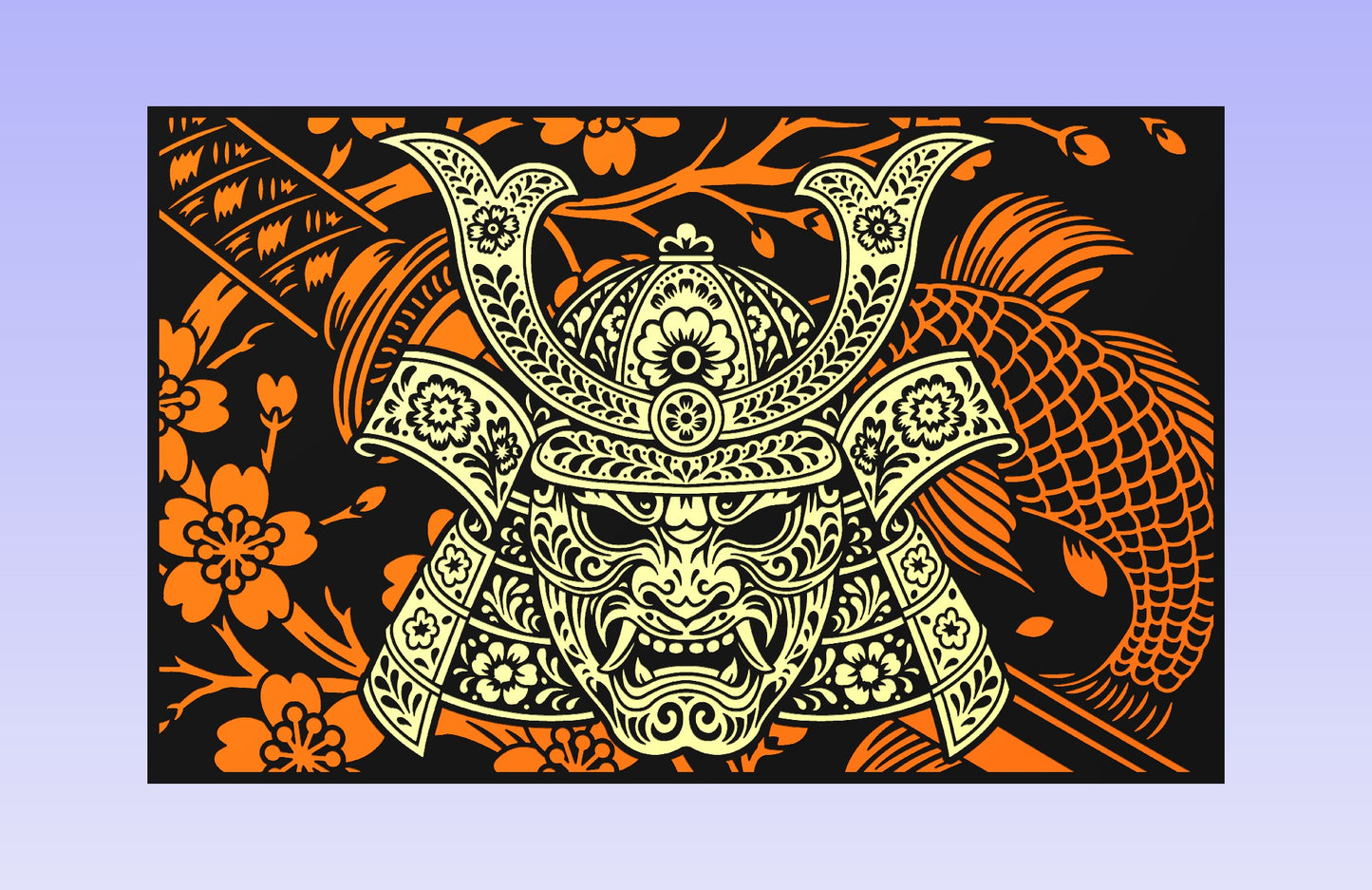 Samurai Khokhloma 19x12" CNC inlay plan