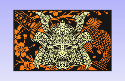 Samurai Khokhloma 19x12" CNC inlay plan