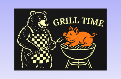 Bearbecue Time 19x12" CNC inlay plan