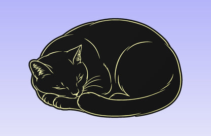 Sleeping Cat 19 x 12" CNC inlay plan