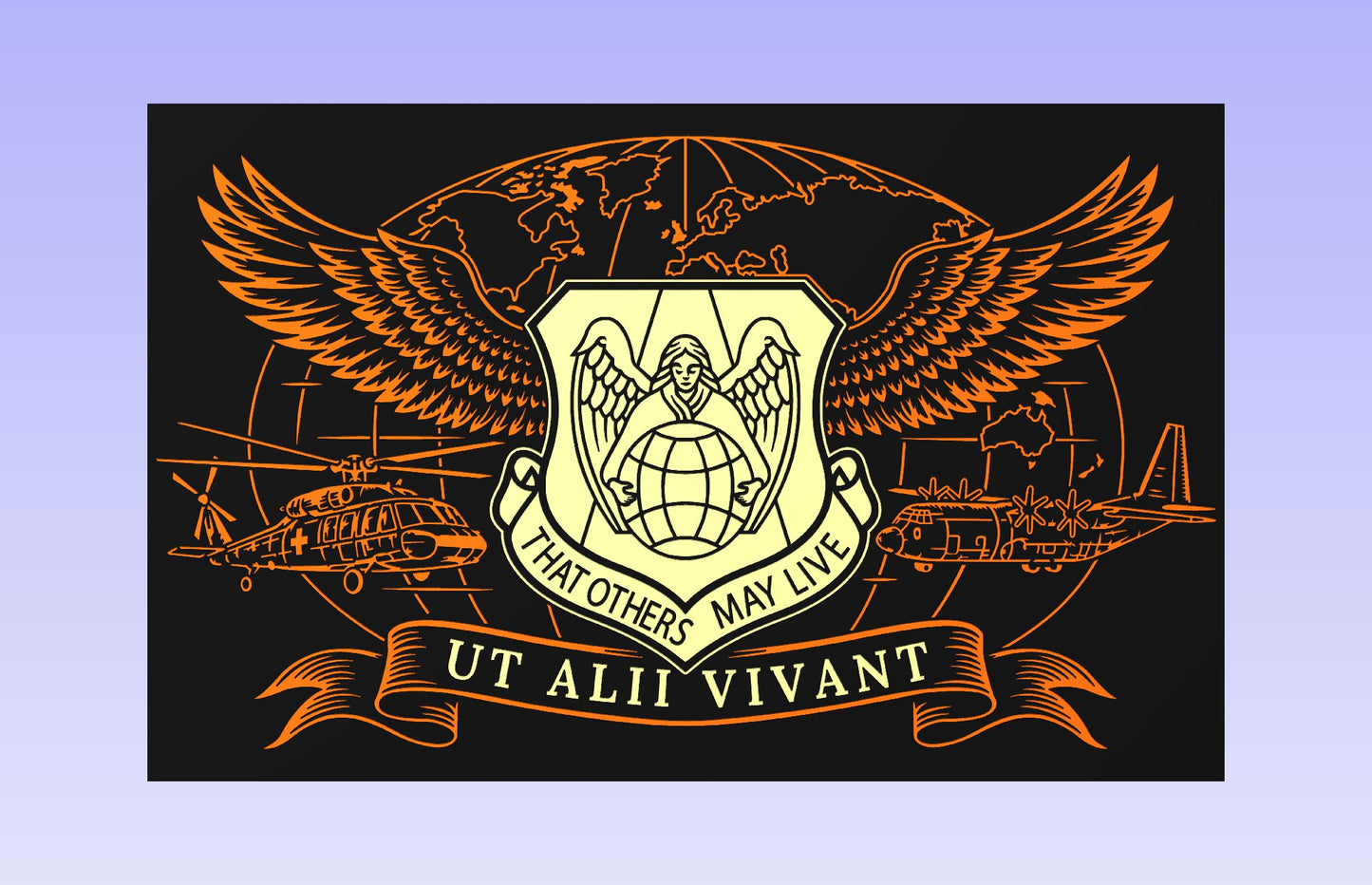 USAF Pararescue 19 x 12" CNC inlay plan