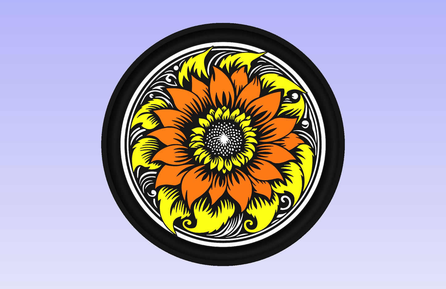 Sunlit Blossom 14" Diameter CNC Inlay Plan