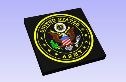 US ARMY 18 x 18'' CNC inlay plan