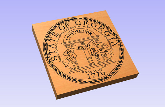 The Great Seal of the State of Georgia 18 x 18'' CNC inlay plan