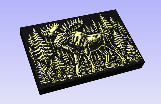Forest Moose 18x12" CNC inlay plan