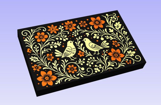 Gzhel-Inspired Birds 19x12" CNC inlay plan