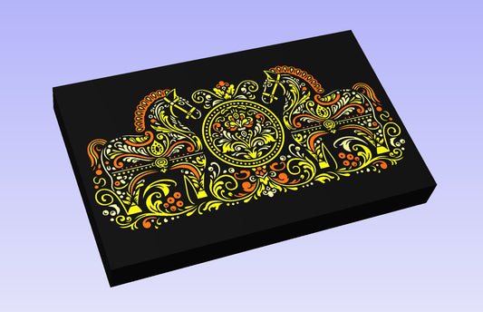 Slavic Horses 19x12" CNC inlay plan