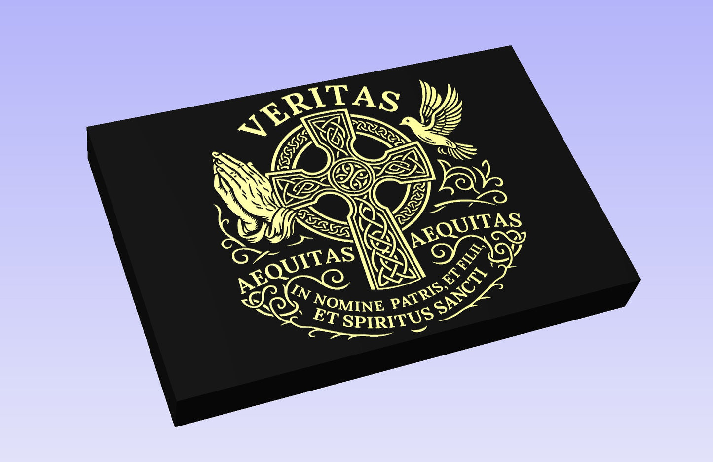 VERITAS AEQUITAS 18x12" CNC inlay plan