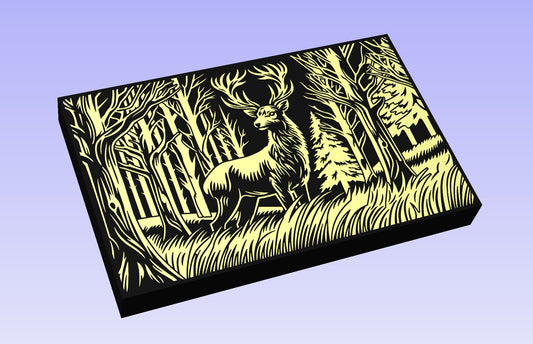 The Deer Board 19x12" CNC inlay plan