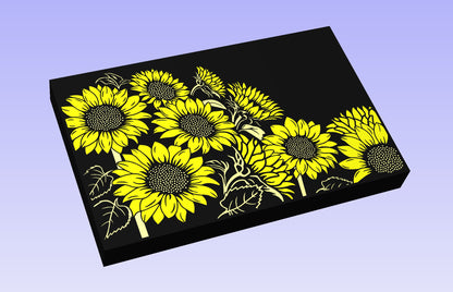 Sunflowers board 19x12" CNC inlay plan