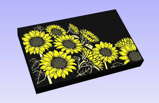 Sunflowers board 19x12" CNC inlay plan