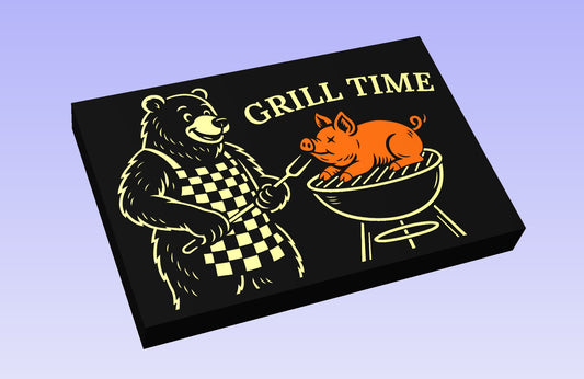 Bearbecue Time 19x12" CNC inlay plan