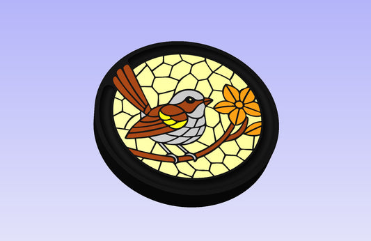 Sunny Sparrow 12" Diameter CNC Inlay Plan