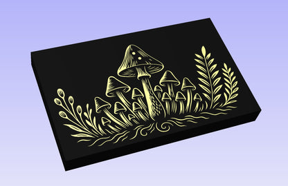 Mushroom Family 19x12" CNC inlay plan