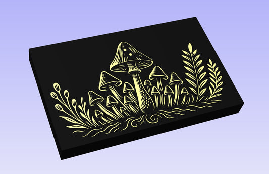 Mushroom Family 19x12" CNC inlay plan
