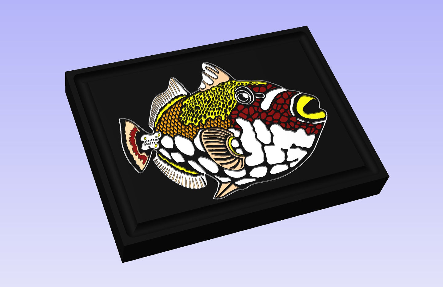 Clown Triggerfish board 16x12'' CNC inlay plan