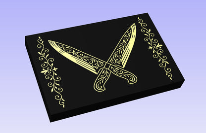 Crossed Carvers 19x12" CNC inlay plan