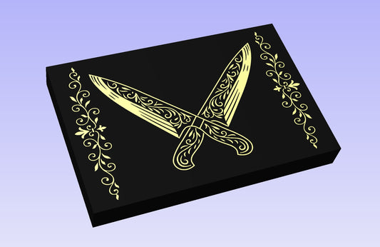 Crossed Carvers 19x12" CNC inlay plan