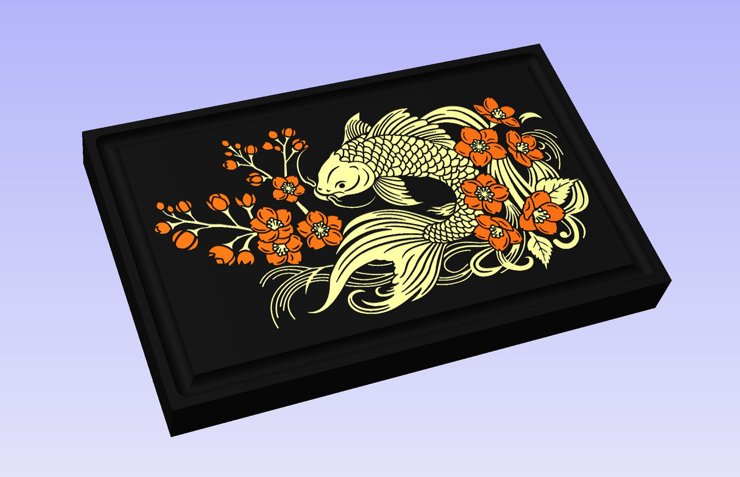 The Koi board 19*12" CNC inlay plan