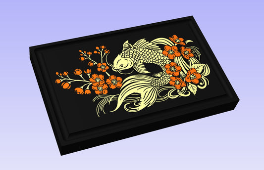 The Koi board 19*12" CNC inlay plan