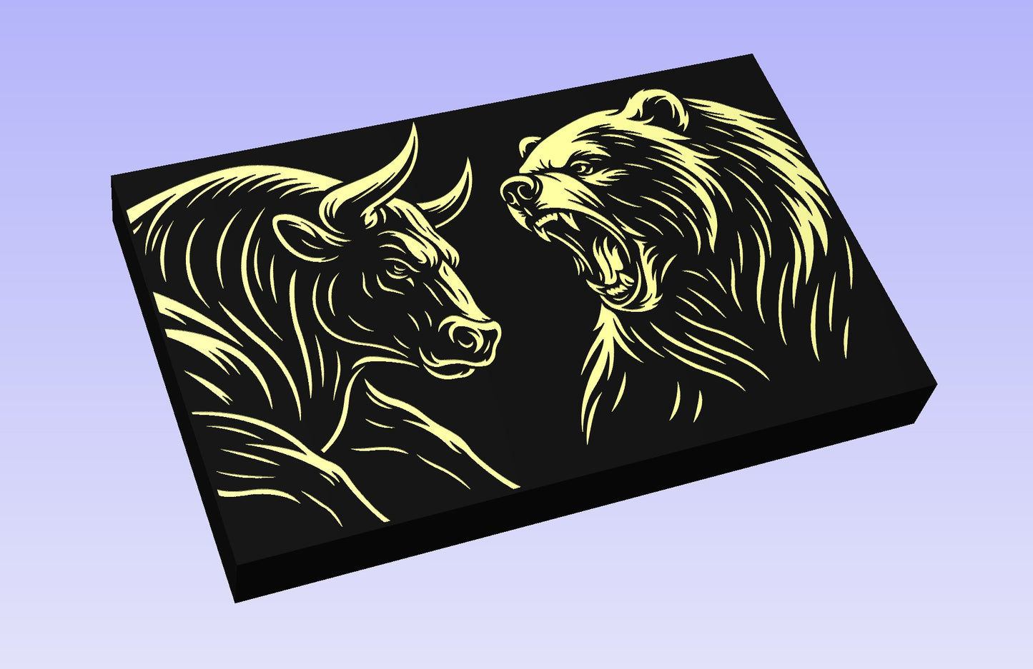 Bulls and Bears 19x12" CNC inlay plan