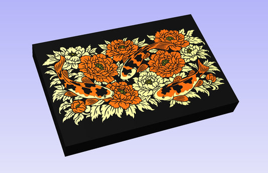 Koi Bloom 18x12" CNC inlay plan