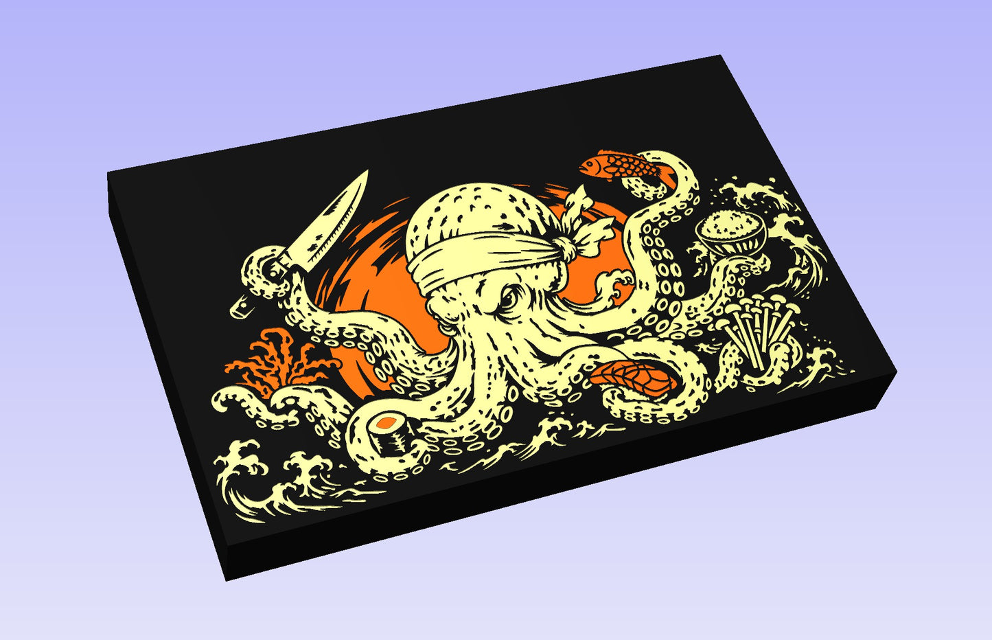 Tako (Octopus) 19 x 12" CNC inlay plan