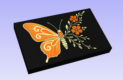 One-Wing Butterfly 19x12" CNC inlay plan