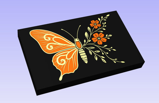 One-Wing Butterfly 19x12" CNC inlay plan