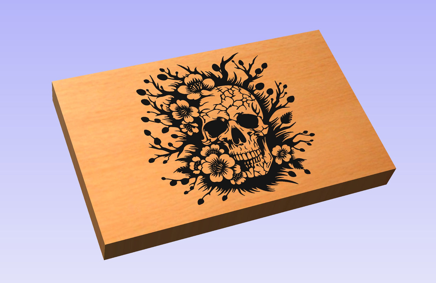 Floral Skull 19*12" CNC inlay plan